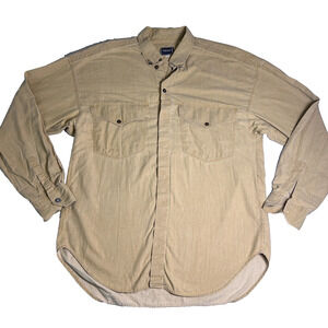 Vintage Versace Jeans Couture Button Up Shirt Mens XL Beige Designer *READ*